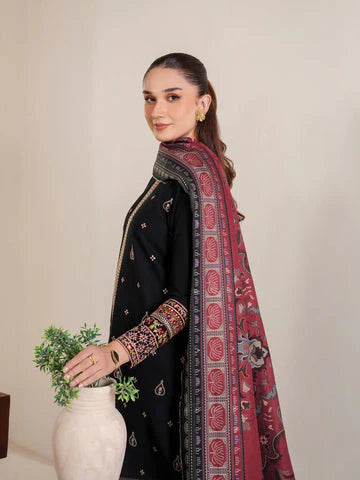 GARNET-3PC LAWN EMBROIDERED SHIRT WITH MONARK PRINT DUPATTA AND EMB TROUSER-KUN-3532