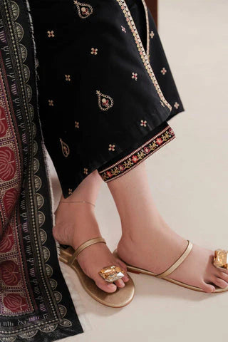 GARNET-3PC LAWN EMBROIDERED SHIRT WITH MONARK PRINT DUPATTA AND EMB TROUSER-KUN-3532