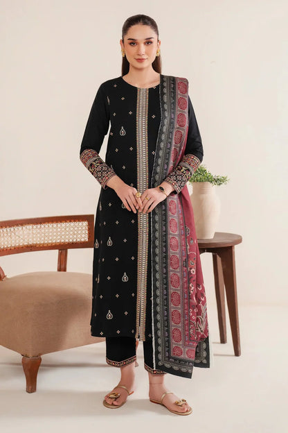 GARNET-3PC LAWN EMBROIDERED SHIRT WITH MONARK PRINT DUPATTA AND EMB TROUSER-KUN-3532