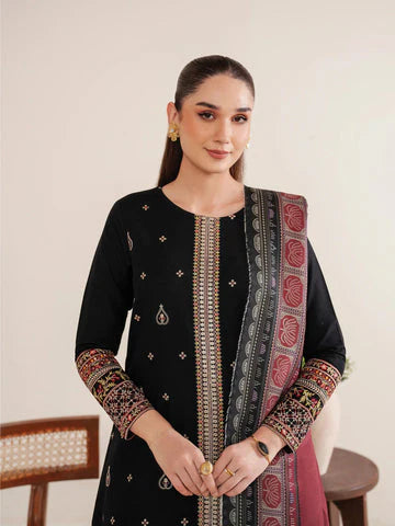 GARNET-3PC LAWN EMBROIDERED SHIRT WITH MONARK PRINT DUPATTA AND EMB TROUSER-KUN-3532