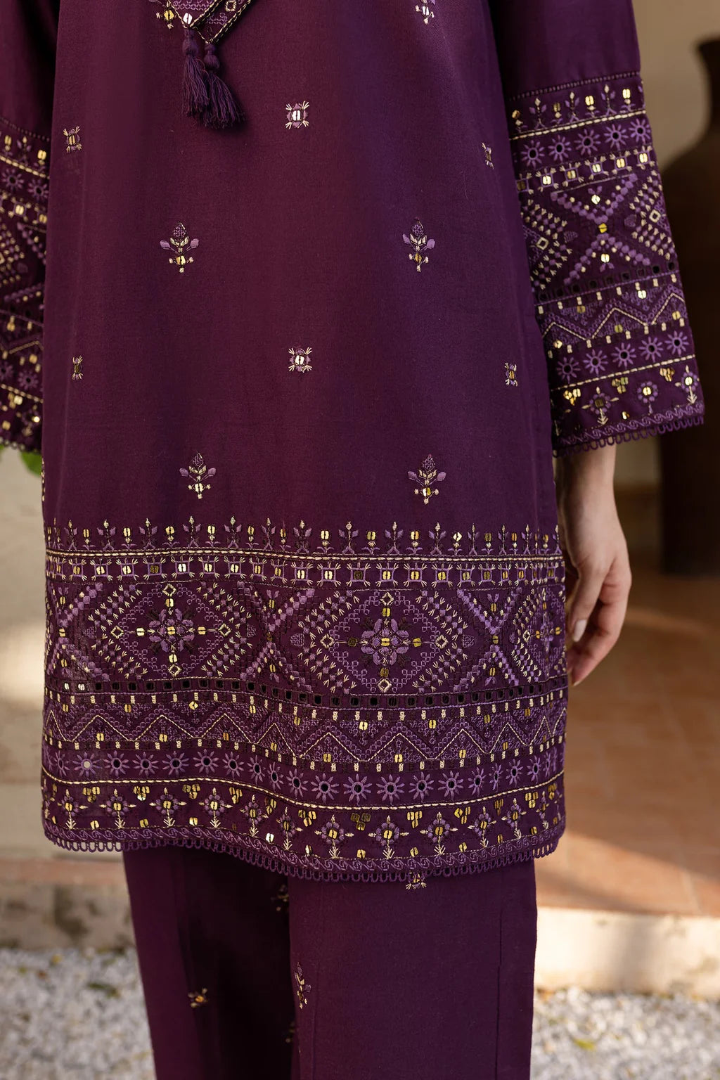 BATIK-2PC DHANAK EMBROIDERED SUIT-KUN-108