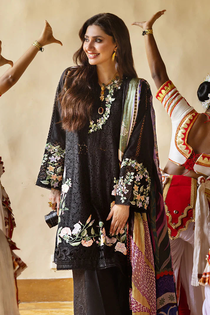 MUSHQ-3PC LAWN EMBROIDERED SHIRT WITH MONARK PRINT DUAPATTA AND TROUSER-KUN-3719