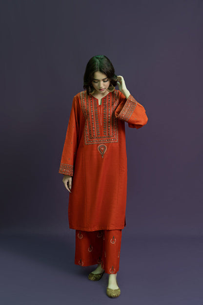 URGE-2PC LAWN EMBROIDRED SHIRT WITH AND EMBROIDRED TROUSER-KUN-1006