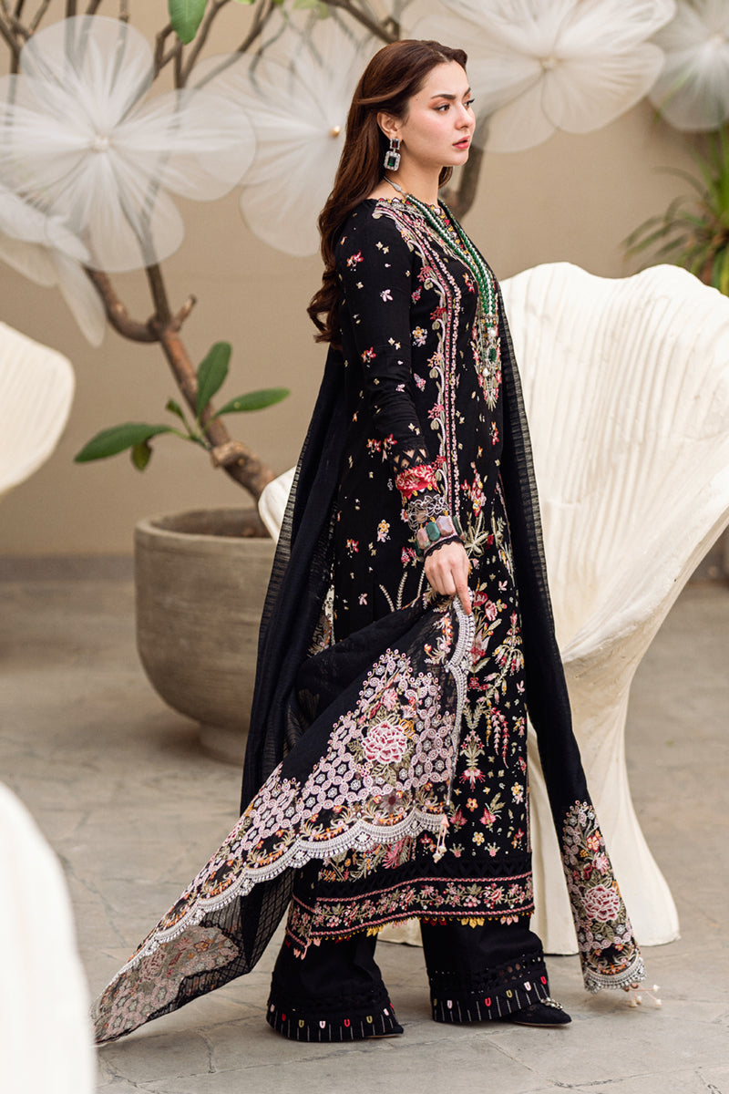 QALAMQAR- 3PC LAWN EMBROIDERED WITH MONARK HEAVY EMBROIDERED READY TO WEAR DUPATTA-KUN-3800