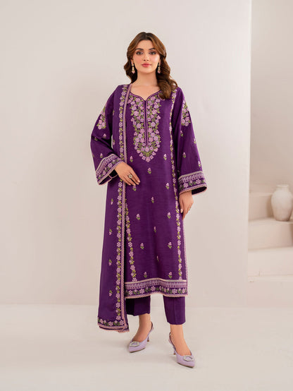 GARNET-3PC LAWN EMBROIDERED SHIRT WITH CHIFFON EMBROIDERED DUPATTA AND TROUSER-KUN-3613