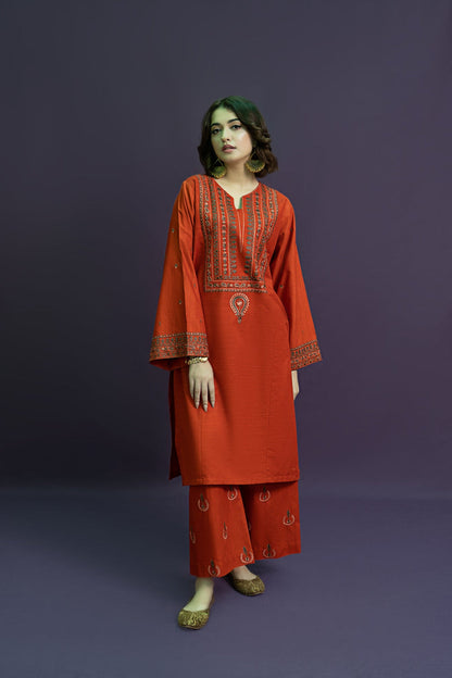 URGE-2PC LAWN EMBROIDRED SHIRT WITH AND EMBROIDRED TROUSER-KUN-1006