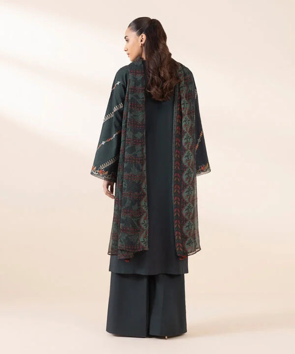 SAPPHIRE-3PC LAWN EMBROIDERED SHIRT WITH MONARK PRINT DUAPATTA AND TROUSER-KUN-3651