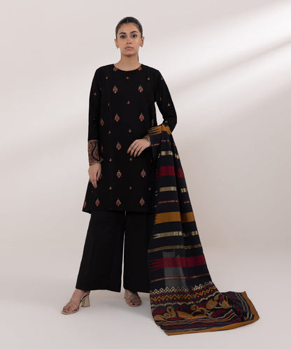 SAPPHIRE- 3PC LAWN EMBROIDERED SHIRT WITH MONARK PRINT DUPATTA AND TROUSER-KUN -3593