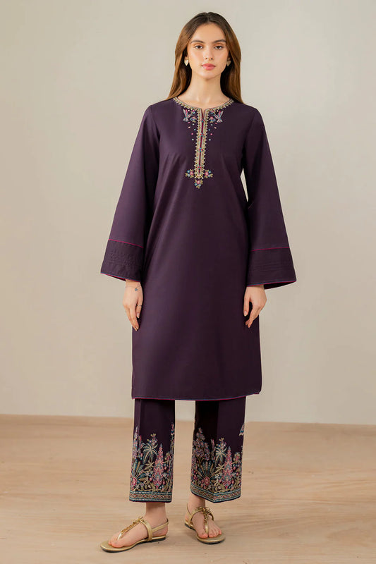 JAZMIN-2PC DHANAK EMBROIDERED SUIT KUN-113