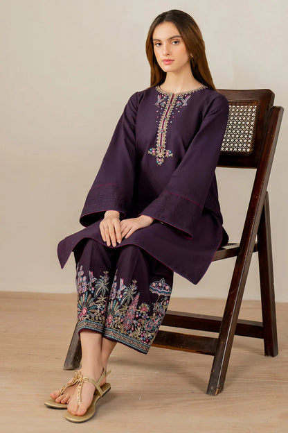 JAZMIN-2PC DHANAK EMBROIDERED SUIT KUN-113
