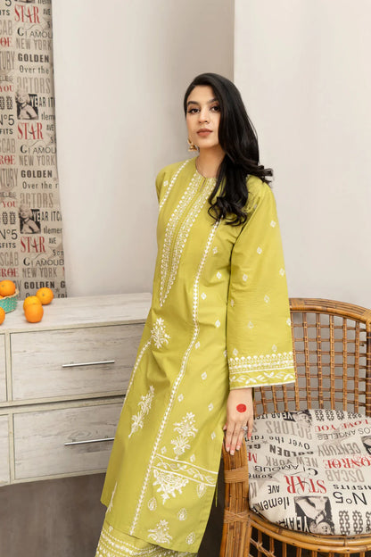 URGE- 3PC LAWN EMBROIDERED SHIRT WITH MONARK PRINTED DUPATTA AND EMB TROUSER-KUN-3600