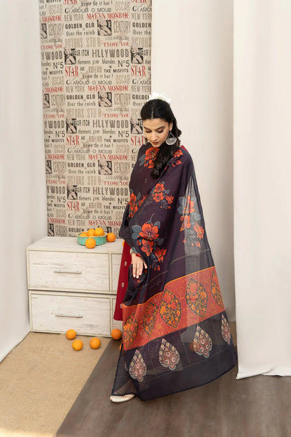URGE-3PC DHANAK EMBROIDERED SUIT-KUN-3205