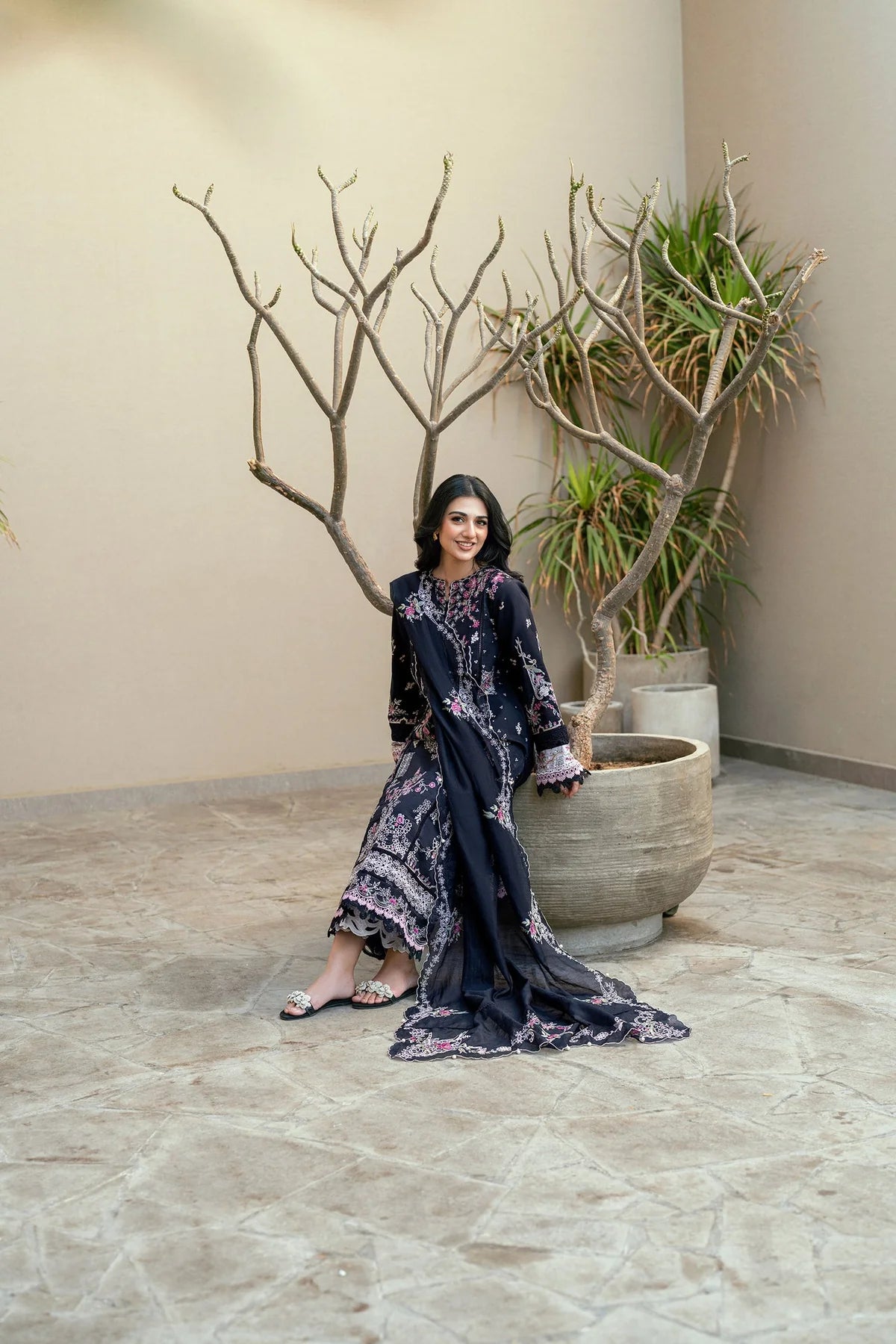FLORENT-3PC DHANAK EMBROIDERED SUIT KUN-4229
