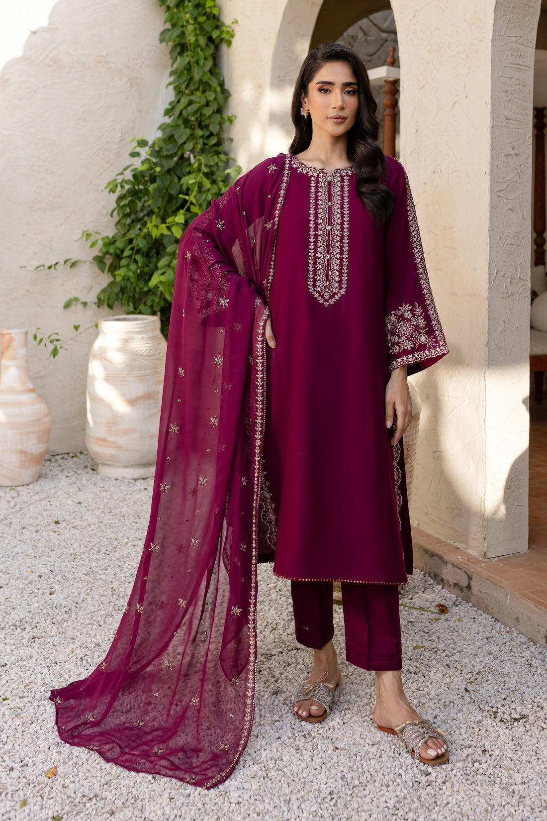 BATIK-3PC LAWN EMBROIDERED SHIRT WITH BAMBER CHIFFON EMBROIDERED DUPATTA AND TROUSER-KUN-3611