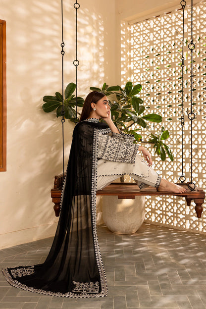 BATIK-3PC LAWN EMBROIDERED SHIRT WITH CHIFFON EMBROIDERED DUPATTA AND TROUSER-KUN-3689