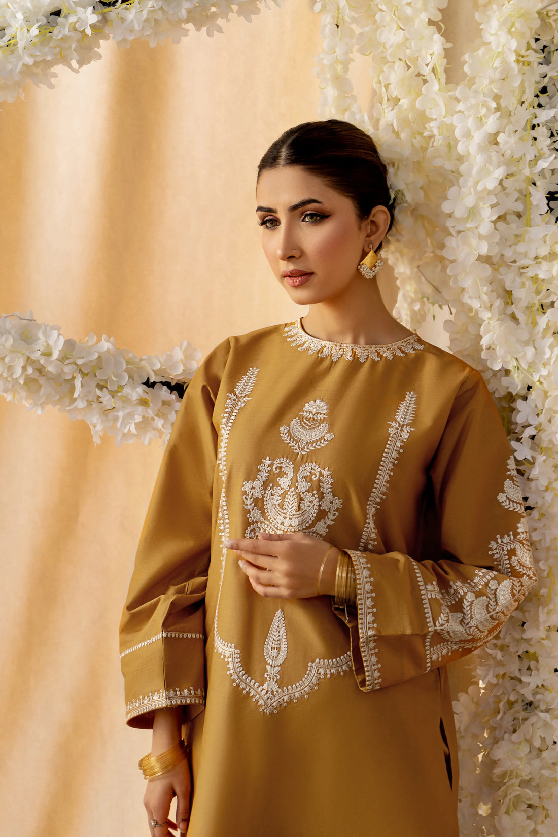 URGE- 2PC LAWN HEAVY EMBROIDERED SHIRT EMBROIDERED SLEEVES AND TROUSER -KUN -2954