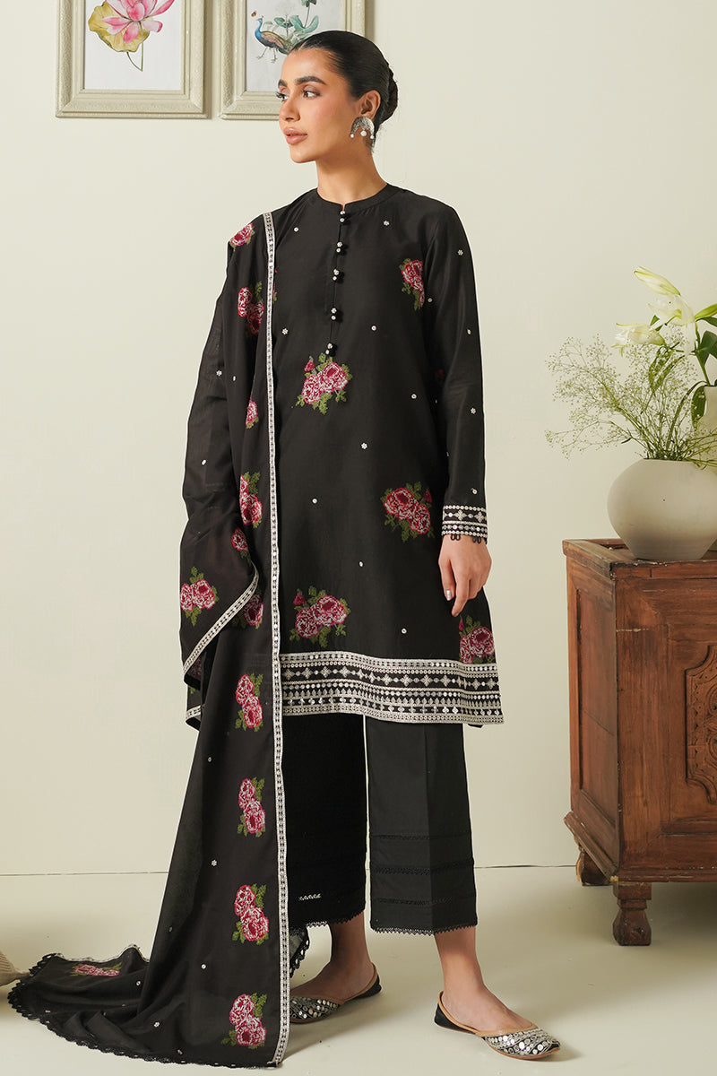 CROSS STITCH - 3PC LAWN EMBROIDERED SHIRT WITH CHIFFON EMBROIDERED DUPATTA AND TROUSER-KUN-2877