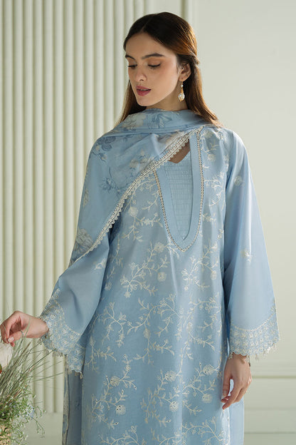 CROSS STITCH-3PC LAWN EMBROIDERED SHIRT WITH MONARK PRINTED DUPATTA AND TROUSER-KUN-3664