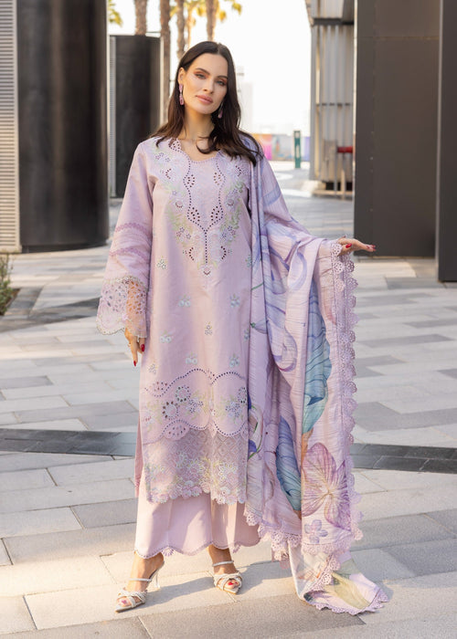 RANG RASIYA-3PC LAWN EMBROIDERED SHIRT WITH MONARK PRINT DUPATTA AND TROUSER-KUN-3706
