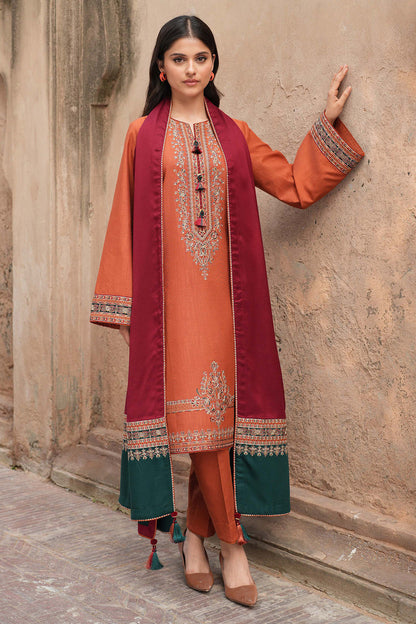 JAZMIN-3PC LAWN EMBROIDERED SHIRT WITH MONARK PRINTED DUPATTA & TROUSER-KUN-2219