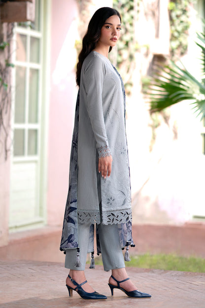 JAZMIN-3PC LAWN EMBROIDRED SHIRT WITH MONARK PRINT DUPATTA AND TROUSER-KUN-3320