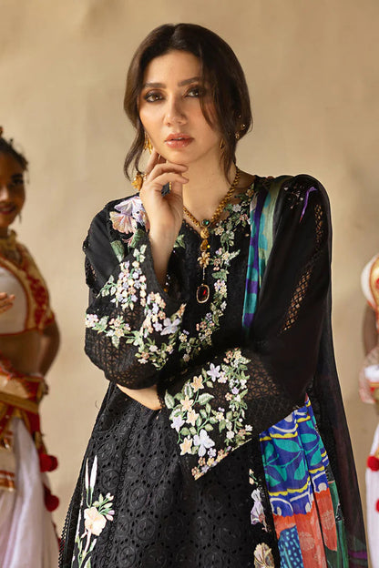 MUSHQ-3PC LAWN EMBROIDERED SHIRT WITH MONARK PRINT DUAPATTA AND TROUSER-KUN-3719