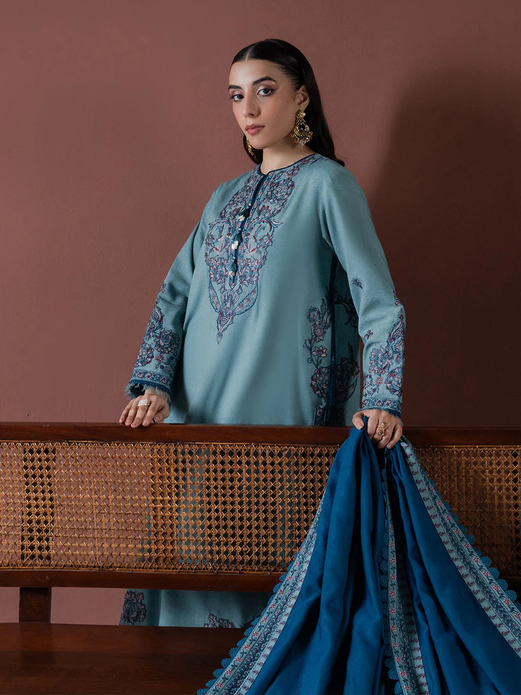 ASIM JOFA DHANAK EMBROIDERED SUIT-KUN-4217