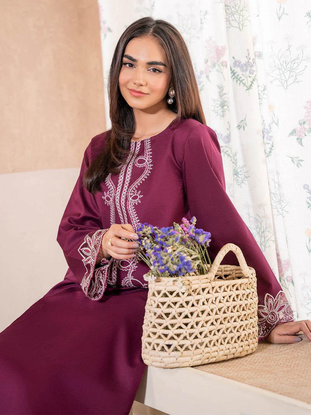 IZEL-2PC DHANAK EMBROIDERED SUIT-KUN-102