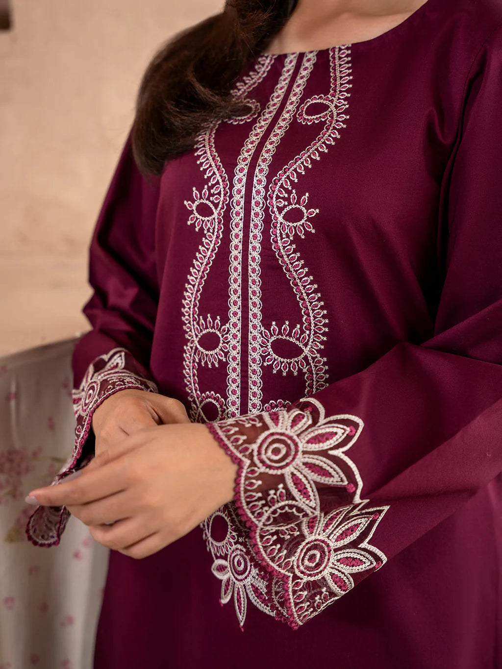 IZEL-2PC DHANAK EMBROIDERED SUIT-KUN-102