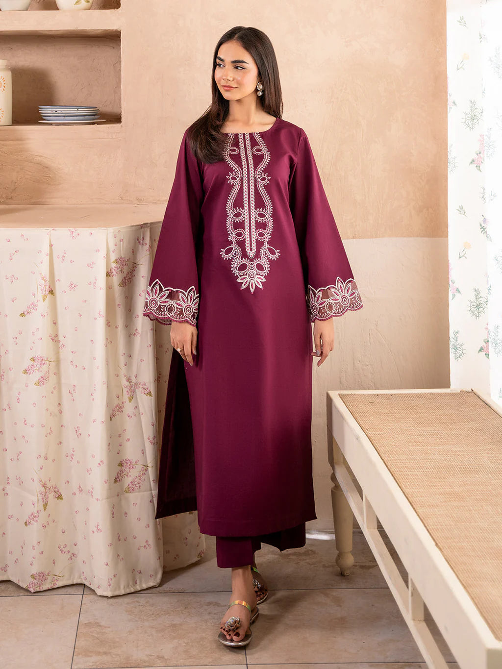 IZEL-2PC DHANAK EMBROIDERED SUIT-KUN-102