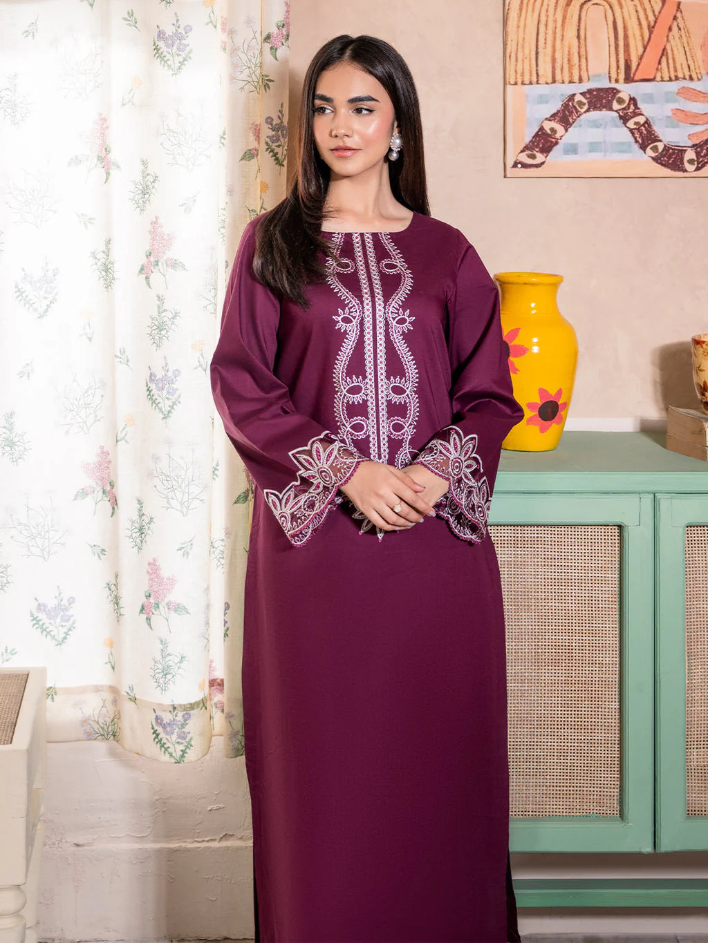 IZEL-2PC DHANAK EMBROIDERED SUIT-KUN-102