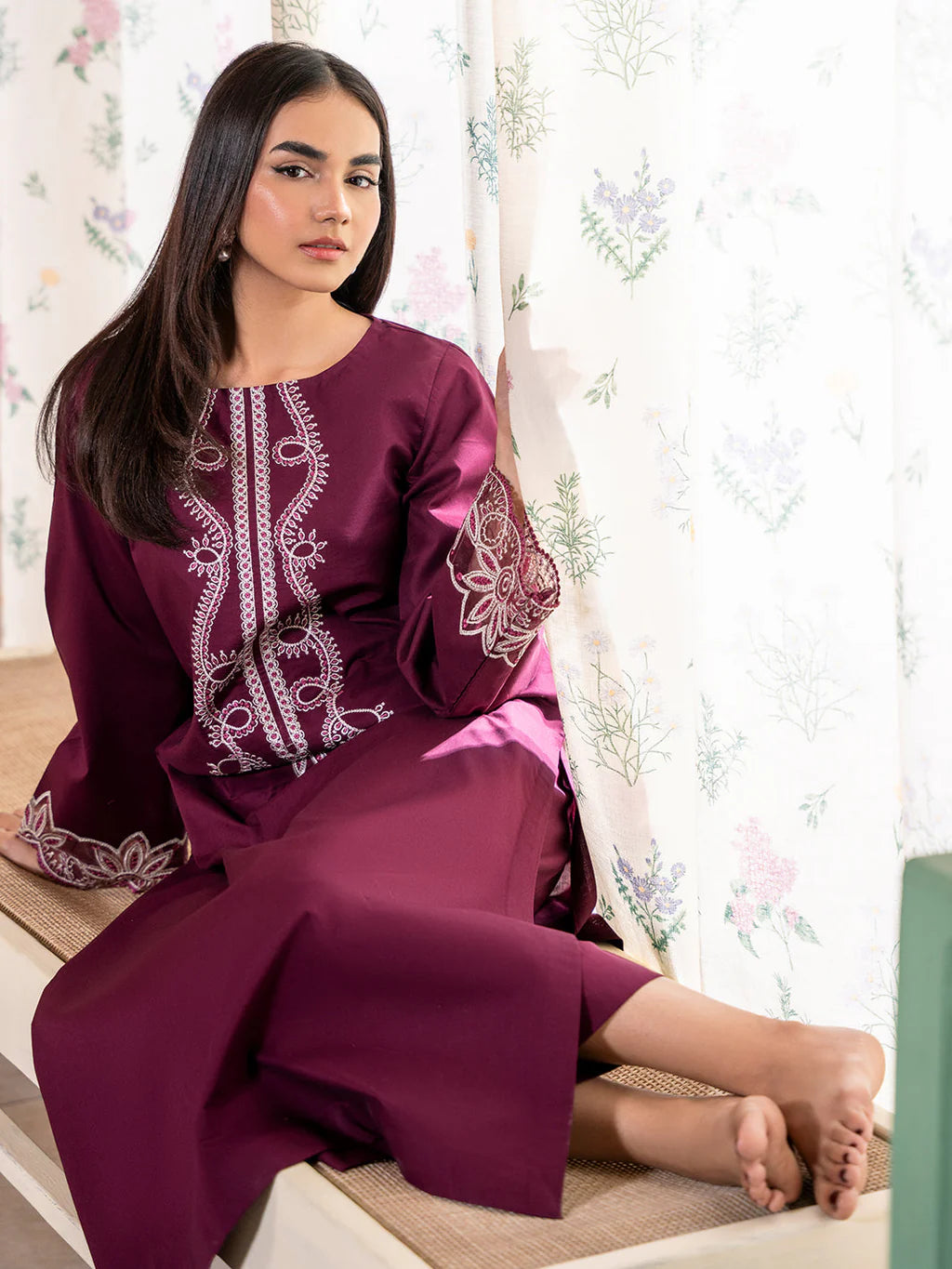 IZEL-2PC DHANAK EMBROIDERED SUIT-KUN-102