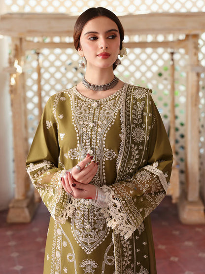 MAHNUR-3PC DHANAK EMBROIDERED SUIT-4033