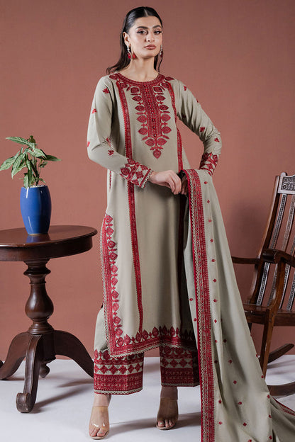 Asim Jofa-Lawn 3pc Embroidered Shirt With Lawn Embroidered Dupatta & Embroidered Trouser-KUN-3563