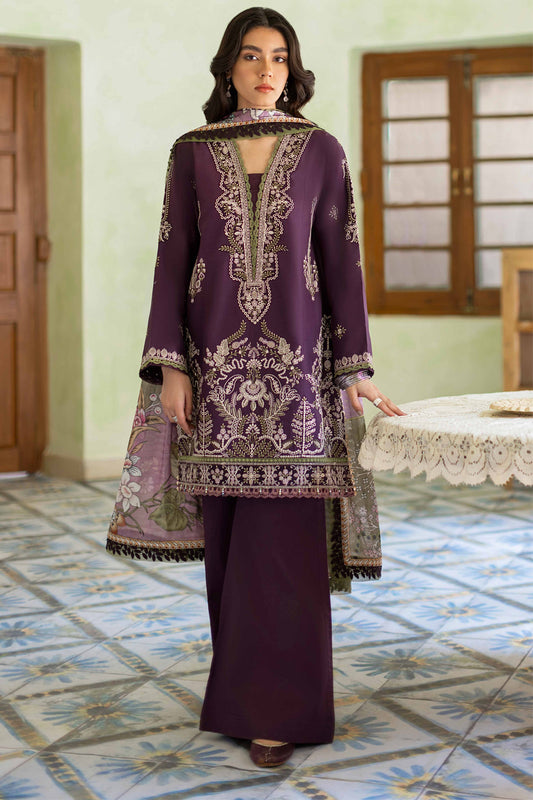 SERAN- 3PC LAWN EMBROIDERED SHIRT MONARK PRINTED DUPATTA AND TROUSER-KUN-2824