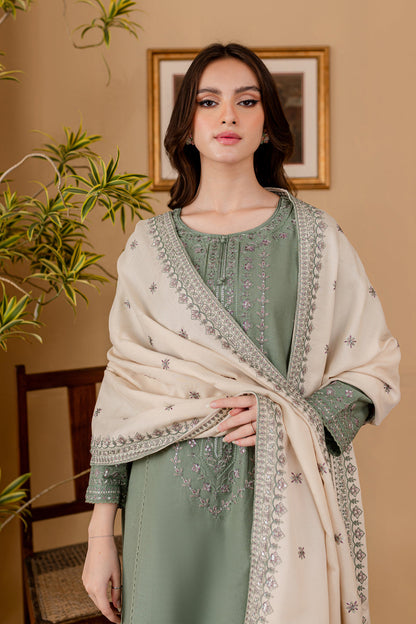 JAZMIN - 3PC LAWN EMBROIDERED SHIRT WITH LAWN EMBROIDERED DUPATTA AND LAWN TROUSER-KUN-3501