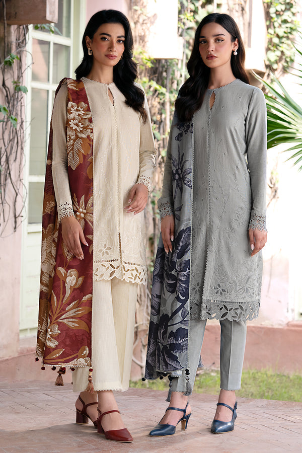 JAZMIN-3PC LAWN EMBROIDRED SHIRT WITH MONARK PRINT DUPATTA AND TROUSER-KUN-3320