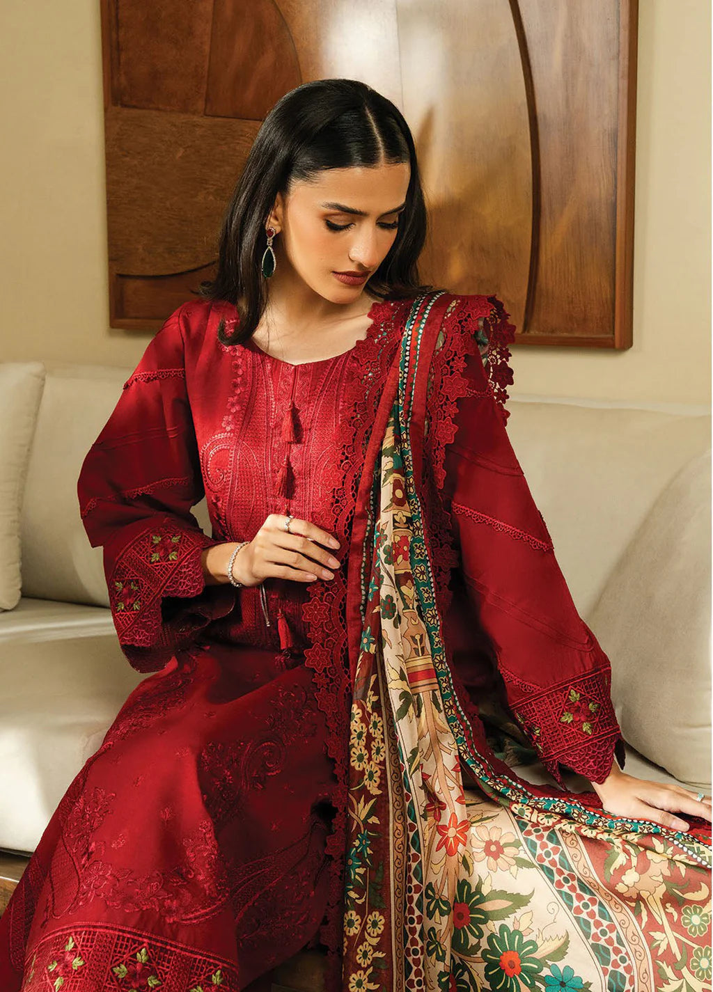 BATIK-3PC DHANAK EMBROIDERED SUIT-KUN-4138