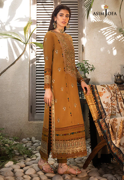 ASIM JOFA-3PC LAWN EMBROIDERED WITH MONARK PTINT DUPATTA & TROUSR-KUN-1024