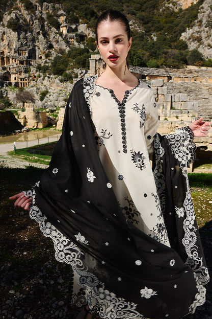 IMAGE-3PC LAWN EMBROIDERED SHIRT WITH CHIFFON EMBROIDERED DUPATTA AND EMB TROUSER-KUN-3714