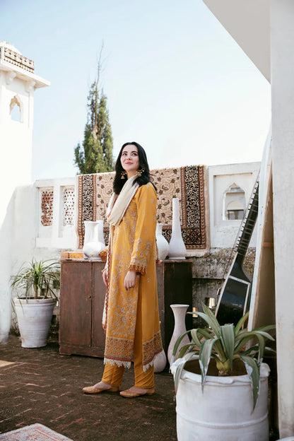 FLORENT-3PC DHANAK EMBROIDERED SUIT-KUN-4150