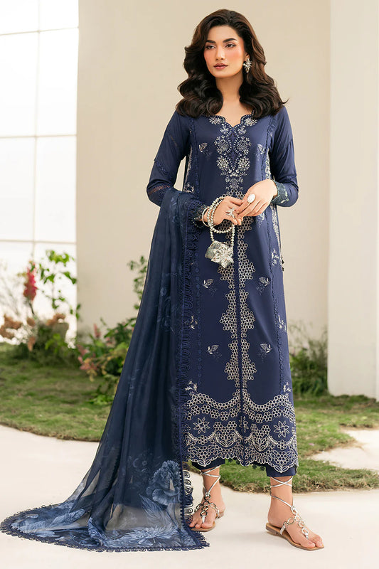 IZNIK-3PC DHANAK CHIKAN EMBROIDERED SUIT-KUN-4132