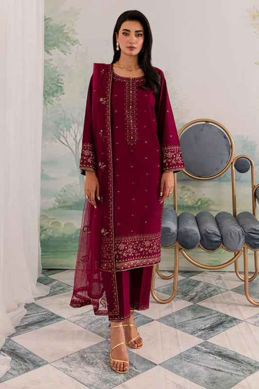 JAZMIN-3PC DHANAK EMBROIDERED SUIT KUN-4198