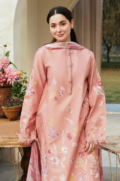 ZARA SHAH JAHAN- 3PC DHANAK EMBROIDERED SUIT-KUN-3506