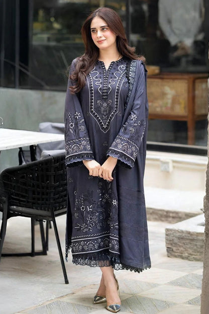 LIBASS-3PC DHANAK EMBROIDERED SUIT KUN-4224
