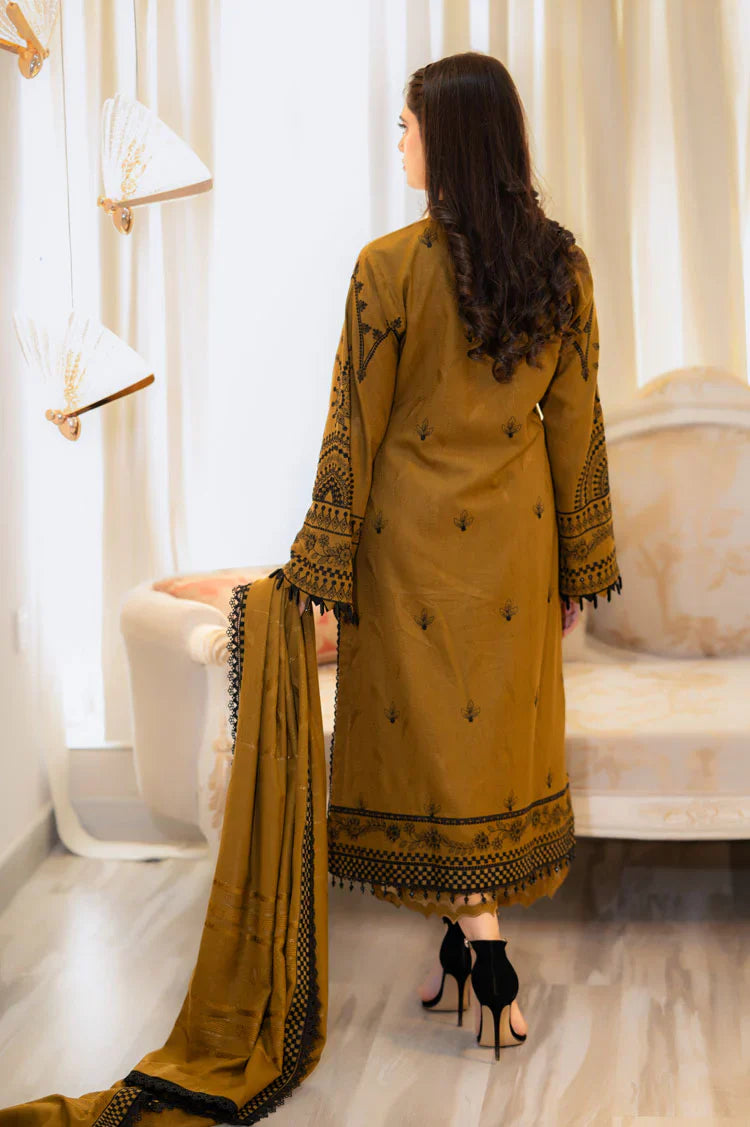 LIBAAS-3PC DHANAK EMBROIDERED SUIT KUN-3386