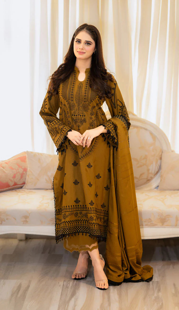LIBAAS-3PC DHANAK EMBROIDERED SUIT KUN-3386
