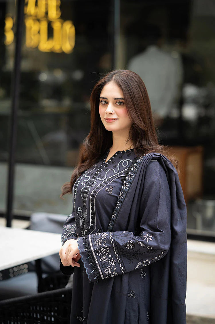 LIBASS-3PC DHANAK EMBROIDERED SUIT KUN-4224