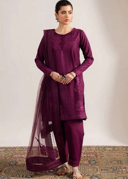 MARYAM & MARIA-3PC DHANAK EMBROIDERED SUIT-KUN-4063