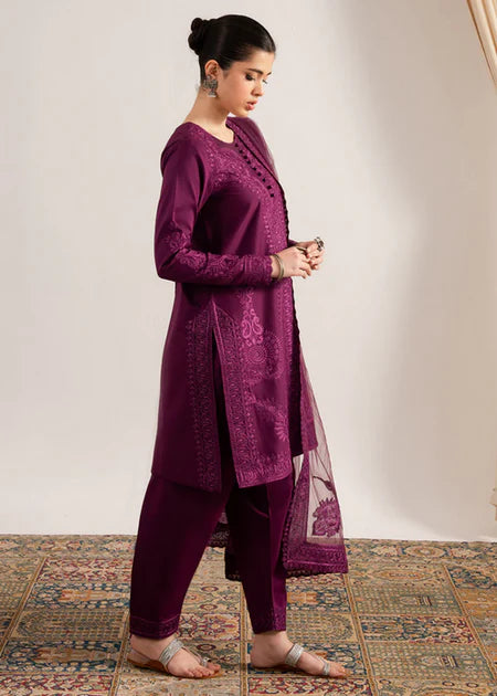 MARYAM & MARIA-3PC DHANAK EMBROIDERED SUIT-KUN-4063
